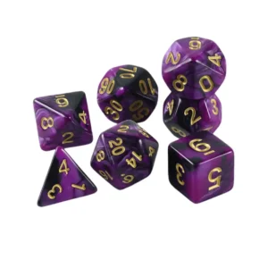 Zestaw Kości RPG Void Amethyst – D4–D20 (7 szt.)