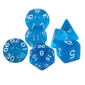Vitrum Blue – Przezroczyste Kości RPG D4–D20 (7 szt.)