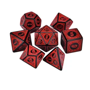 Zestaw kości RPG 7 szt. D4–D20 – Arcane Red