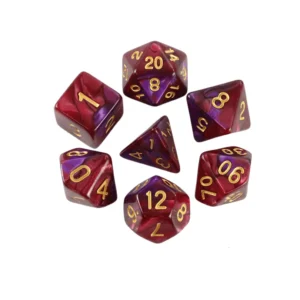 Zestaw Kości RPG Crimson Amethyst – D4–D20 (7 szt.)