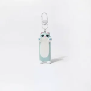 Kawaii brelok kotek – miętowa zawieszka do kluczy