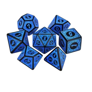 Zestaw kości RPG 7 szt. D4–D20 – Arcane Blue