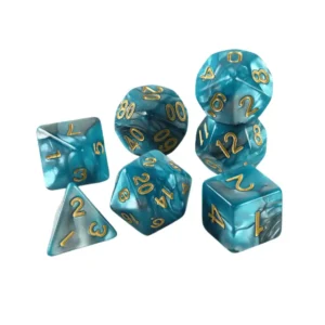 Zestaw Kości RPG Ocean Pearl – D4–D20 (7 szt.)